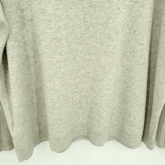 J. Crew Cashmere Boyfriend V-neck Relaxed Fit Sweater M Heather Beige/Grey - Picture 9 of 13